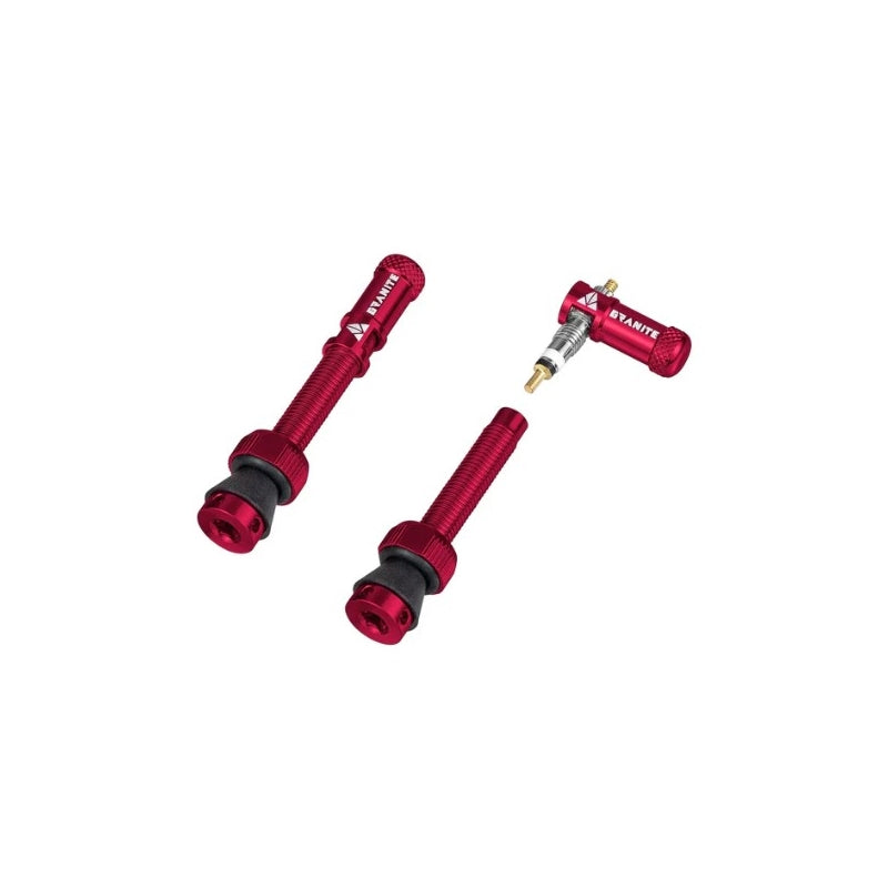Granite Design Granite Juicy - Valve Stem With Juicy Valve Cap 44MM - 2PC - Matching Red