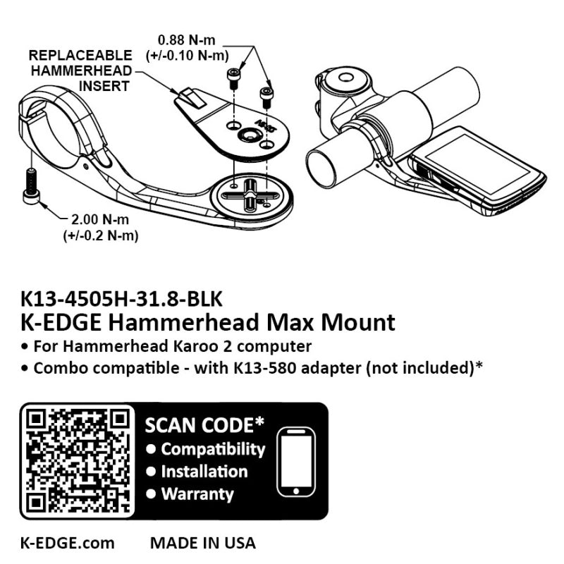 K-edge Max XL Mount For Hammerhead