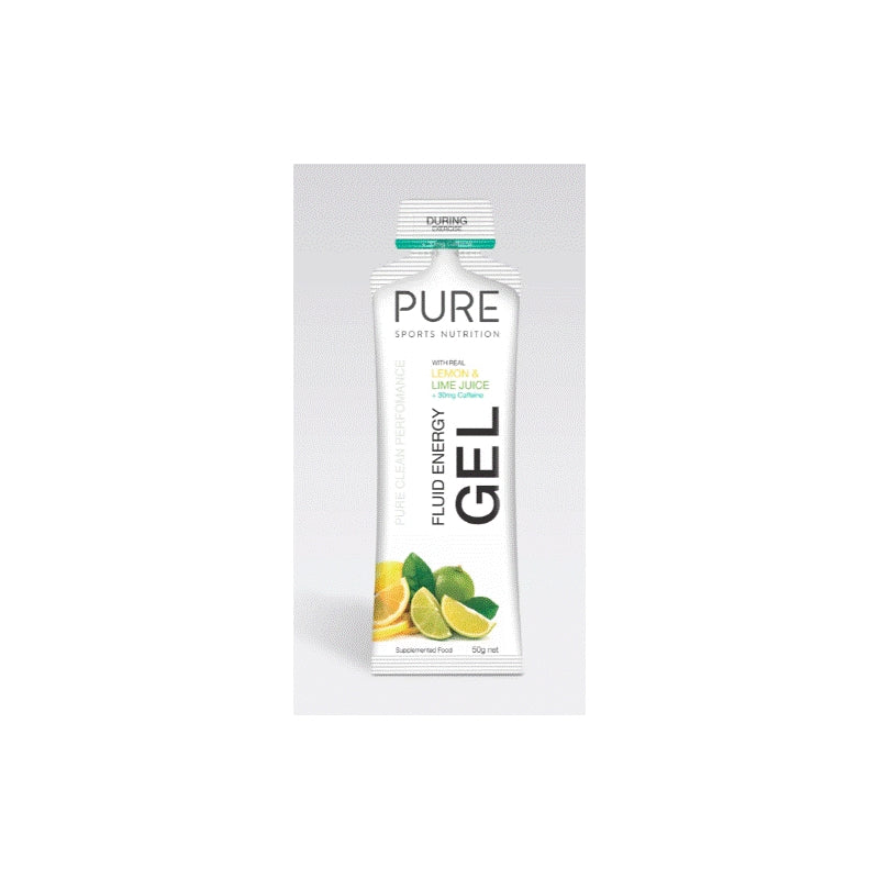 Pure Fluid Energy Gels With Caffiene - Lemon Lime