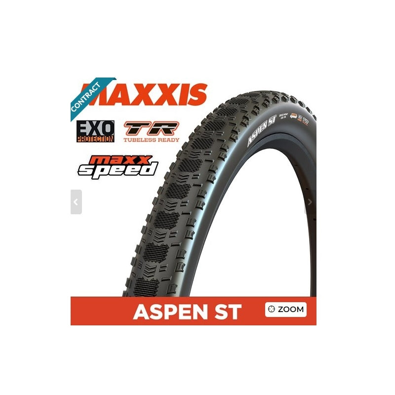 Maxxis Aspen ST - 29 X 2.40 - Folding TR - Exo 120 Tpi - Maxxspeed XC - Black