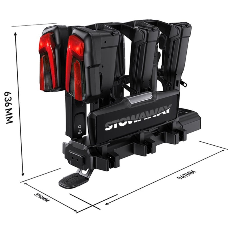 Stowaway E-glide Pro 2 Platform Car Rack E-bike Carrier - Tow Ball Mount - 2 Bikes
