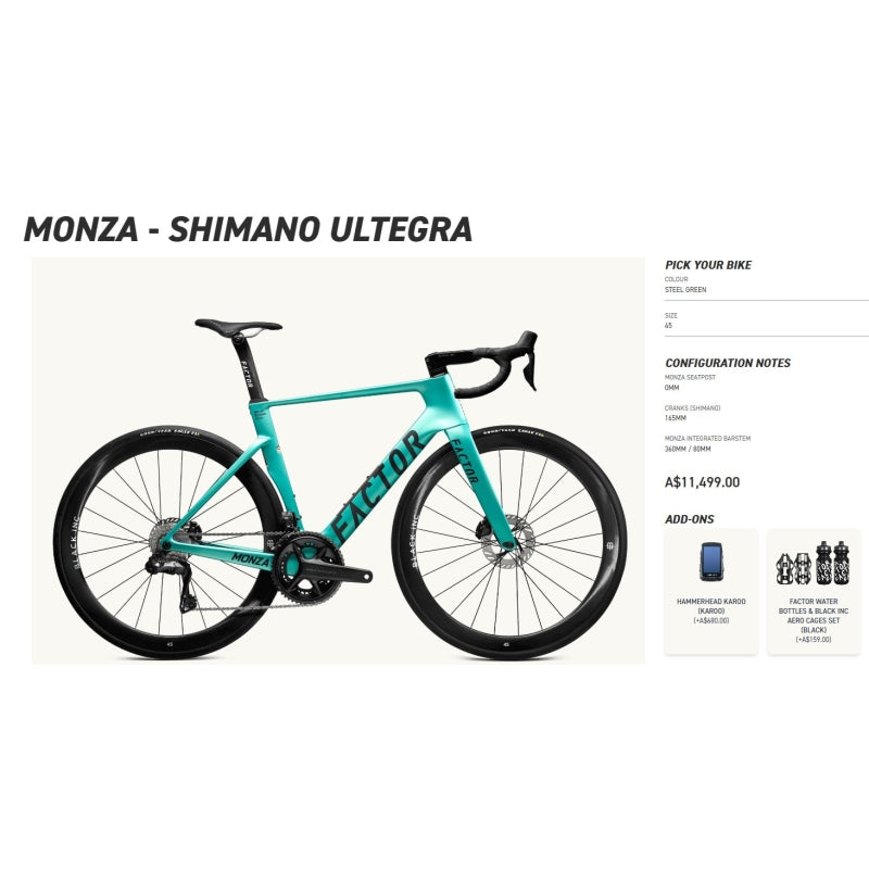 Factor Bikes Monza Ultegra DI2  (Order to your Spec)