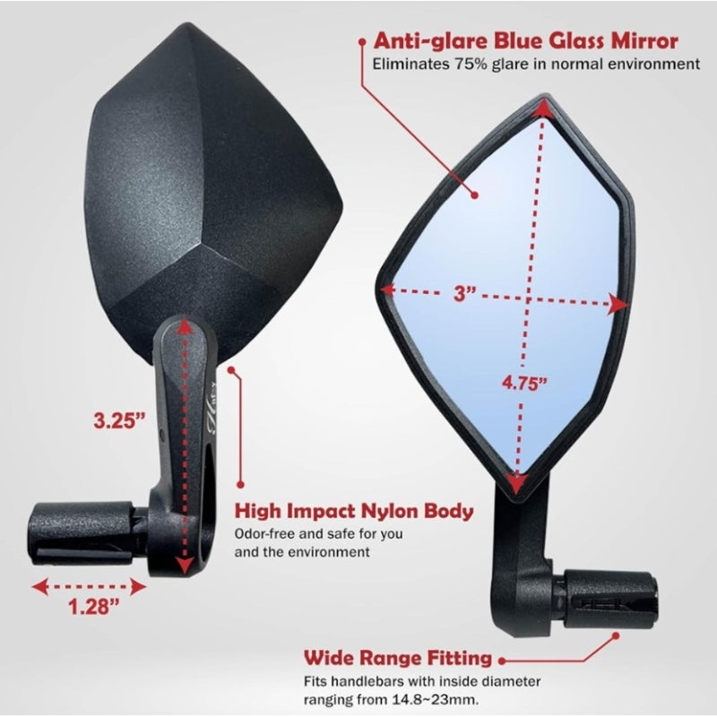 Hafny Mirror - FR054 107MM X 66MM - Anti-glare Auto Grade Glass Ball Joint - Left