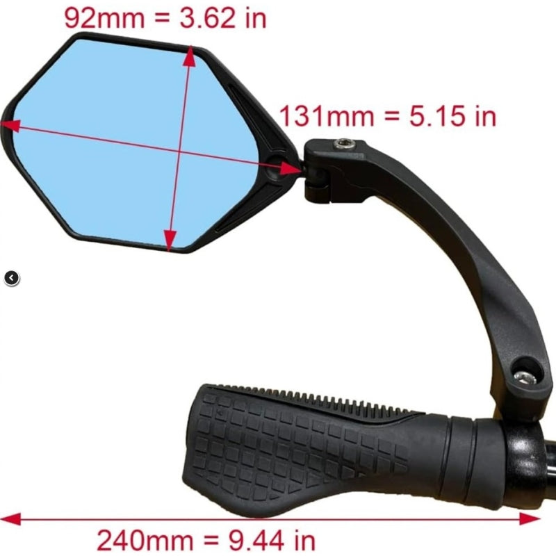 Hafny Mirror - FR09 Dual View 107MM X 86MM - Anti-glare Auto Grade Glass Ball Joint - Right