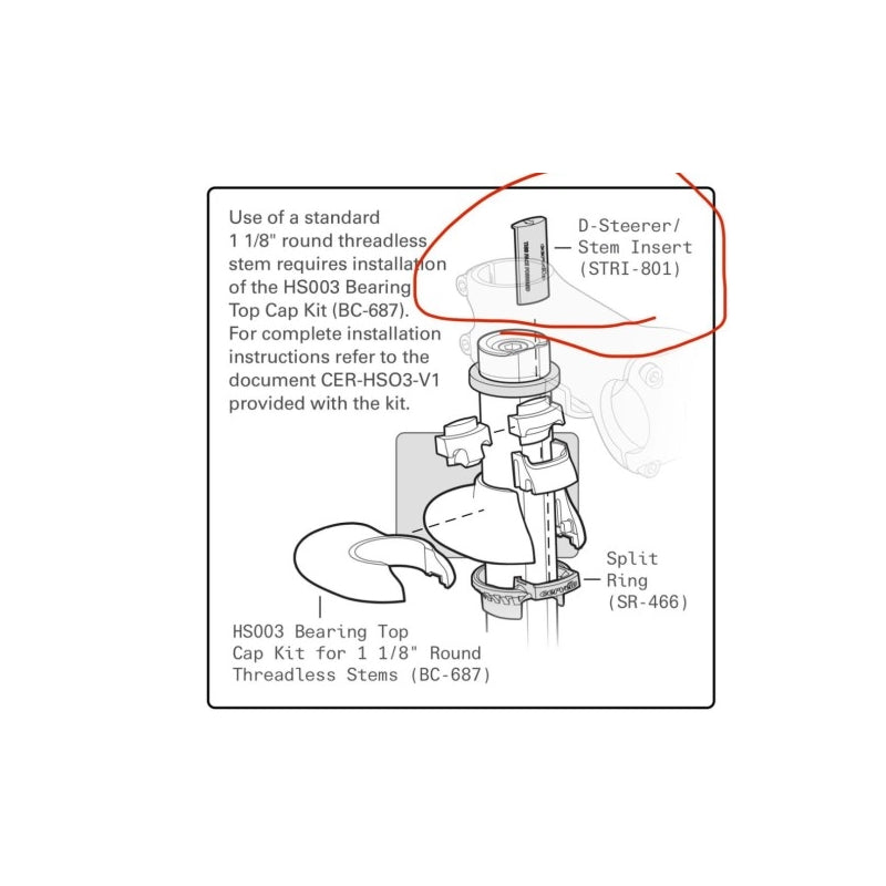 Cervelo D-steerer / Stem Insert 801