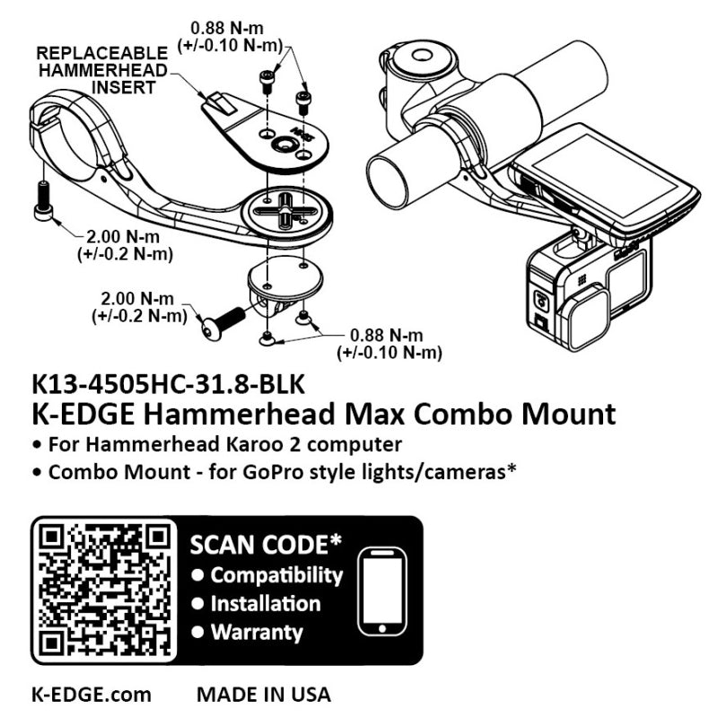 K-edge Max XL Mount For Hammerhead - Combo