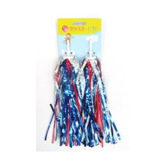 Streamers - Grip Streamers Bikes Up! Silver Red & Blue